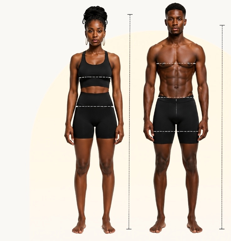 Capture 3D Haute Précision - Modèles homme et femme avec mesures corporelles